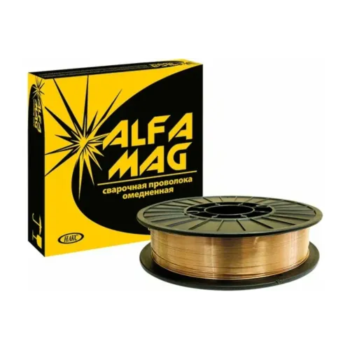 Проволока сварочная омедн. ALFA MAG 1,0мм 5,0кг ER 70S-6 (СВ08Г2С (SG-2)) (катушка D200) (59069)