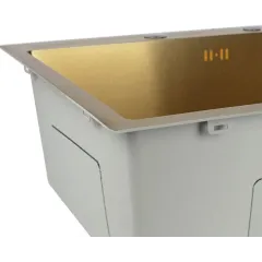 Мойка нерж. врезная Glauf 50х50, золото матовое, тол.3мм, с PVD покрытием, без сифона