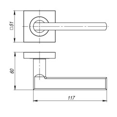 Ручки раздельные AJAX K.JK51.POLO TECH SN/CP-3 мат.никель/хром (белая коробка) (47667)