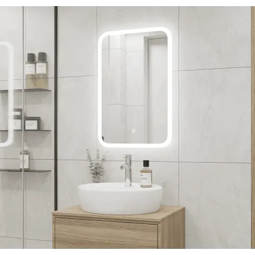Зеркало EVA GOLD 50х60 см с LED подсветкой "Лайт" прямоугольное