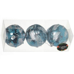 Шары новогодние набор 3шт SYPMQB-111998 8см светло-голубая ночь