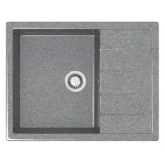 Мойка комп. глянц. MARRBAXX прямоугольная Катрин Z151/Q8  645х505х218мм, тёмно серая, сифон