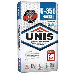 Клей д/плитки UNIS U-350 FiexGEL цементно-полимерный ультрапластичный клей-гель 25кг