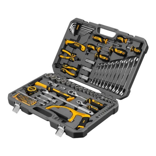 Набор инструментов DENZEL 100 пр. 1/2", 1/4", CrV, S2 (15803)