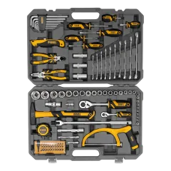 Набор инструментов DENZEL 100 пр. 1/2", 1/4", CrV, S2 (15803)