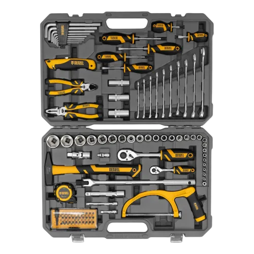 Набор инструментов DENZEL 100 пр. 1/2", 1/4", CrV, S2 (15803)