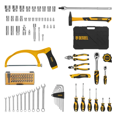 Набор инструментов DENZEL 100 пр. 1/2", 1/4", CrV, S2 (15803)