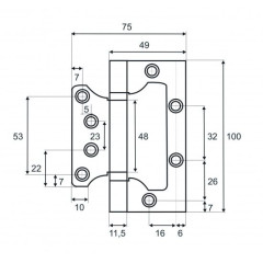 Петля накладная VETTORE FLUSH 100*75*2.5мм BN черный никель (17411)