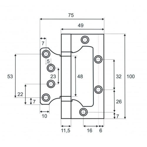 Петля накладная VETTORE FLUSH 100*75*2.5мм BN черный никель (17411)