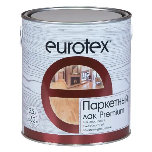 Лак EUROTEX-Premium паркетный п/матовый 2,5л