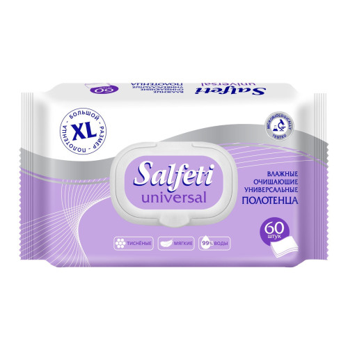 Полотенца влажные Salfeti Universal очищающие 60 шт (9195036)