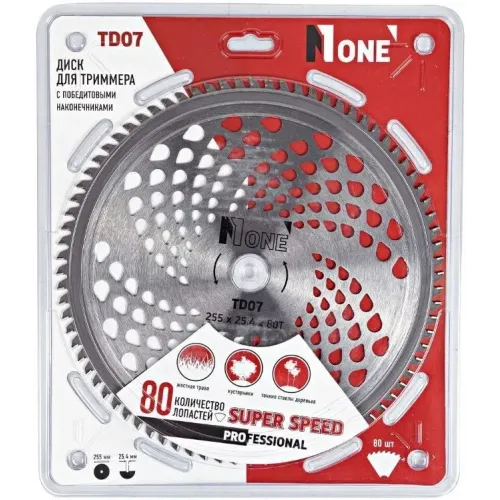 Диск для триммера NUMBER ONE SUPER SPEED TD07 255х25,4х80Т