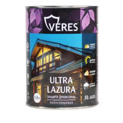 Декоративная пропитка для дерева Veres Ultra Lazura № 4 Орех 0,8 л