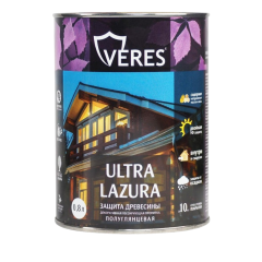 Декоративная пропитка для дерева Veres Ultra Lazura №12 Белый 0,8 л