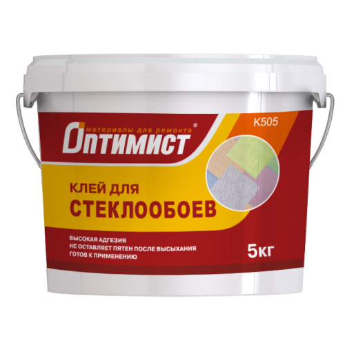 Клей Оптимист К-505 для стеклообоев акриловый для в/р 5кг