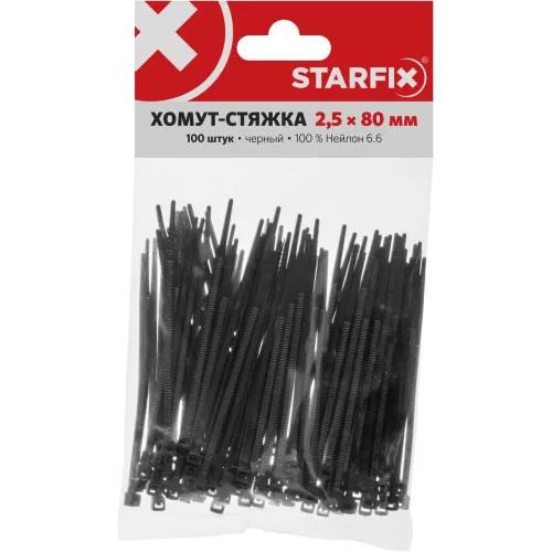 Стяжка кабельная STARFIX 2,5х80 черная (SMP-31294-100)