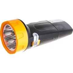 Фонарь ULTRAFLASH LED 3827 (LED* 5) ПЛАСТИК. черн.-желт. со встр. вилкой, аккум.: заряд. от сети (656023)