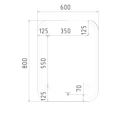 Зеркало EVA GOLD 60х80 см с LED подсветкой "Паола" прямоугольное