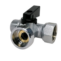 Кран шаровый ф 1/2"х3/4"х1/2" для подключения стиральной машины TIM BL5807