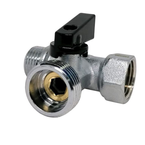 Кран шаровый ф 1/2"х3/4"х1/2" для подключения стиральной машины TIM BL5807