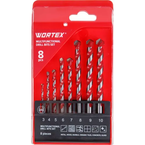 Набор сверл универсальных WORTEX 8 шт (1335679)