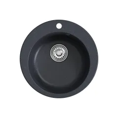 Мойка комп. MIXLINE МЛ-ГМ13 495х200мм, круглая антрацит, сифон