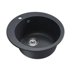 Мойка комп. MIXLINE МЛ-ГМ13 495х200мм, круглая антрацит, сифон