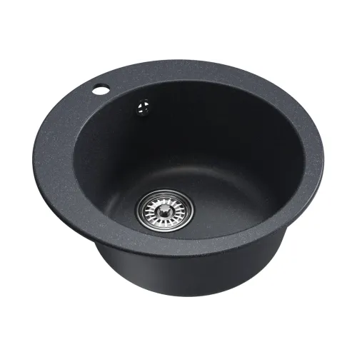 Мойка комп. MIXLINE МЛ-ГМ13 495х200мм, круглая антрацит, сифон