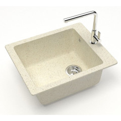 Мойка комп. глянц. MARRBAXX прямоугольная без крыла Z8/Q2 500х425х195мм, бежевая, сифон