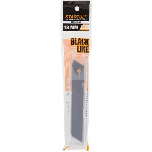Лезвия сменные STARTUL BLACK LINE 18 мм, 10 шт (ST0920-18)