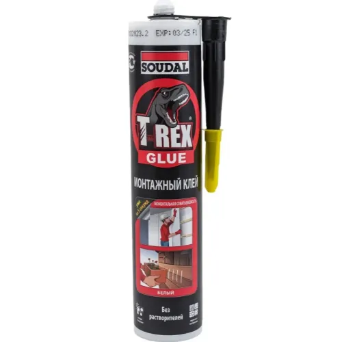 Клей SOUDAL T-REX моментальная схватываемость, белый 380мл (113935)