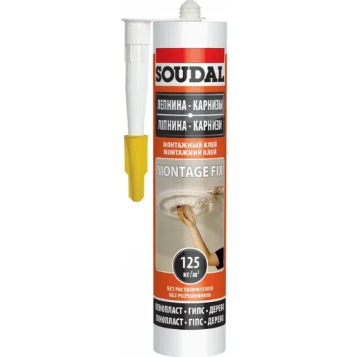 Клей SOUDAL MONTAGE FIX без растворителей белый 280мл (111356)