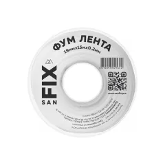 Лента Фум для воды SANFIX 19мм х 0,2мм 15м плотность: 0,3г/см3