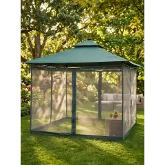 Шатер Green Days 3*3*2.85м со шторками, двойной крышей и подсветкой, DU829-1-19-4908 (514320)