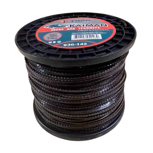 Леска для триммера TITAN (KAIMAN PROFESSIONAL) 3,00ммх142м, черн+оранж (936-142)