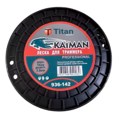 Леска для триммера TITAN (KAIMAN PROFESSIONAL) 3,00ммх142м, черн+оранж (936-142)