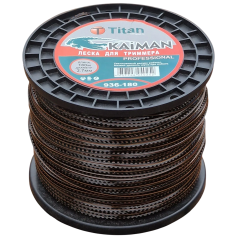 Леска для триммера TITAN (KAIMAN PROFESSIONAL) 2,70ммх180м, черн+оранж (936-180)