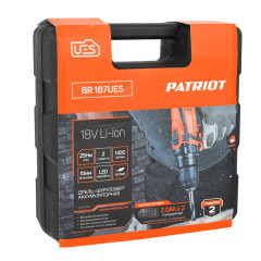 Шуруповерт PATRIOT BR 187UES, 18В, 2Ач, 2 АКБ (*15)