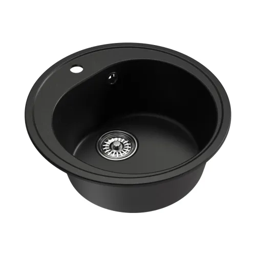 Мойка комп. MIXLINE МЛ-ГМ11 500х180мм, круглая ультра-черная, сифон
