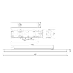 Доводчик НОРА-М 830 Slider 25-80 кг, графит мороз. со скользящей тягой (00-00018670)