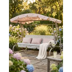 Качели садовые 3-х мест 232*125*185см до 280кг, раскладываются в кровать Green Days YYSW076 (511766)