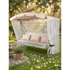 Качели садовые 3-х мест 232*125*185см до 280кг, раскладываются в кровать Green Days YYSW076 (511766)