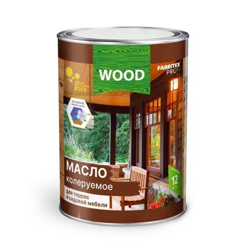 Масло FARBITEX ПРОФИ WOOD колеруемое для террас и садовой мебели ДУБ (0.75 л)