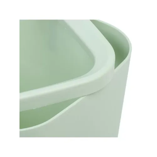 Ведро для мусора 6л мятное,  квадратное, б/крышки Y6-10722 (463821)