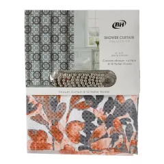 Шторка для ванной Коричневые цветы, полиэстер,  Y4-11132 180х180см (507550)