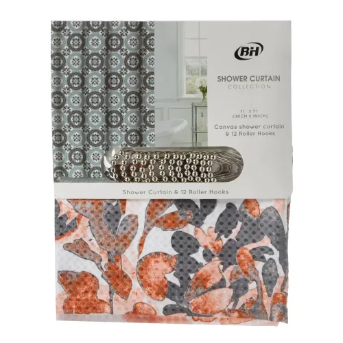 Шторка для ванной Коричневые цветы, полиэстер,  Y4-11132 180х180см (507550)