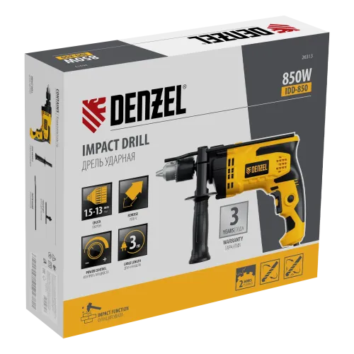 Дрель DENZEL IDD-850 (26313) (*15)
