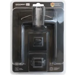 Комплект ручек РИНГО с защелкой/с фикс.BL+L7050S BL+BK-S2 BL мат.черный(00-00022538)