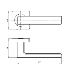 Ручки раздельные AJAX OPTIMA plus K.JK51 BL/GR-24 черный/графит (44361)