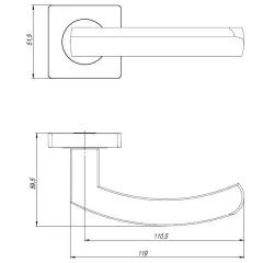 Ручки раздельные AJAX SIGMA K.JK51 BL-24 черный (47677)
